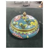 6 1/2' COVERED CLOISONNE BOWL