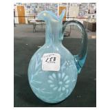 FENTON BLUE OPALESCENT 'DAISY & FERN' CRUET