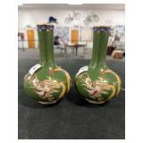 PAIR 6 1/2' CLOISONNE VASES