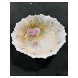 9 1/4' PORCELAIN R.S. PRUSSIA BOWL -SPIDER WEBBING