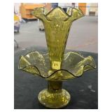 1960'S ITALIAN EMPOLI GREEN GLASS SINGLE HORN