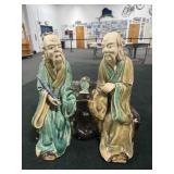 CHINESE MUD MAN FIGURINE - '2 MEN ON BENCH'
