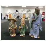(3) CHINESE MUD MEN - 2' - 4' - LARGE ONE HAS A