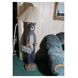 Hand Carved Bear Lamp