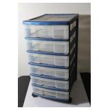 Rolling Plastic Storage Cabinet 12x16x27