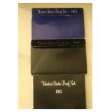 THREE US PROOF SETS