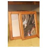 PAIR 11'X 15' OAK FRAMED MIRRORS