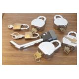 4 LARGE AMERICAN LOCK PADLOCKS W/ KEYS