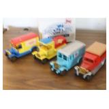 4 PC READERS DIGEST DELIVERY VAN TOYS
