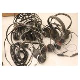 SEVEN VINTAGE RADIO HEADSETS