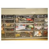 ORGANIZER DRAWERS WITH RADIO PARTS ETC