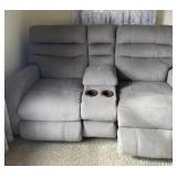 JACKSON MAN GRAY CLOTH DOUBLE RECLINER