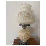 FLORAL PATTERN: HURRICAN LAMP - 26 IN TALL
