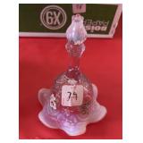 FENTON OPALESCENT PINK BELL-HAND PAINTED
