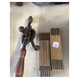 HAND DRILL & 2 FOLDING RULERS