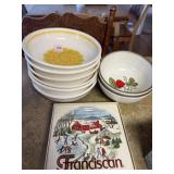 9 PC. FRANCISCAN - ASST. ITEMS