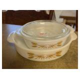 2 PC FIRE-KING WHEAT PATTERN