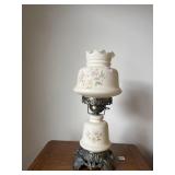 18-1/2 IN FLORAL PATTERN HURRICANE LAMP