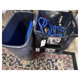 2 STACKABLE CRATES, STORAGE BUCKET W/ LID,