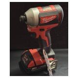 MILWAUKEE M18 DRILL W/ BATTERY, NO CHARGER