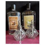 (2) OIL LAMPS W/ (2) BOTTLES OF OIL