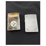 (2) ZIPPO LIGHTERS - ONE IS PITTSBURG STEELERS