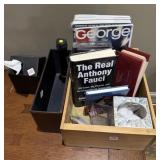 WOODEN CRATE W/ BIBLE, THE GREAT FLAGS OF AMERICA