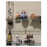 BOTTLE OF ABE LINCOLN LAVATORY MIST, CAT FIGURINE,