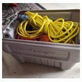 RUBBER TOTE W/ 3 EXTENSION CORDS & OUTSIDE TIMER