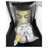(2) V FOR VENDETTA MASKS - 1 INCLUDES BOOK