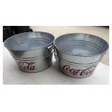 (2) ROUND COCA-COLA BUCKETS