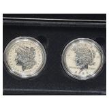 2023 MORGAN AND PEACE SILVER DOLLAR - 2 COIN SET -