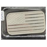 AMERICAN FLAG 1 OZ SILVER INGOT - .999 FINE SILVER