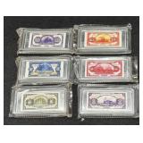 SET OF 6 - 30 GRAM SILVER BARS - .999 FINE -