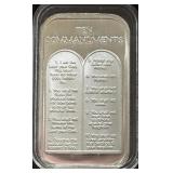THE TEN COMMANDMENTS - 1 OZ SILVER INGOT -