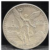 1986 MEXICO 1 OZ SILVER ROUND