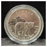 2011 CANADA GRIZZLEY BEAR - 1 OZ SILVER ROUND -