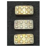 (3) 1 OZ SILVER 'LEGO' BLOCKS - 3 OZ SILVER TOTAL-