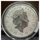 2021 - 1 OZ FINE SILVER BRITISH VALIANT ROUND