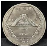 1994Mo 'PIRAMIDE DEL CASTILLO' - 5 ONZA - SILVER -
