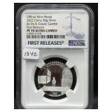 OFFICIAL MINT MEDAL 2022 CHINA 30 GR SILVER -