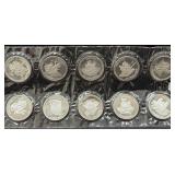 SET OF 10 JM ASSAYERS - 1 OZ SILVER 'FREEDOMS'