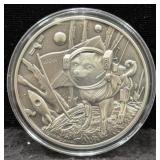 2022 'DOGE ON THE MOON' 2 OZ SILVER ROUND -