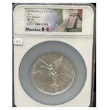 2020Mo MEXICO LIBERTAD - 5 ONZA - SILVER - FIRST