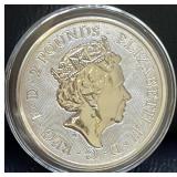 2021 - 1 OZ FINE SILVER BRITISH VALIANT ROUND