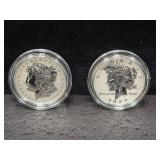 2024-S MORGAN AND PEACE SILVER DOLLAR - 2 COIN SET