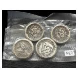 (4) 1 OZ FINE SILVER ROUNDS - ANONYMOUS POURS MINT