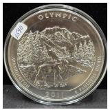 2011 OLYMPIC, WASHINGTON 5 OZ SILVER ROUND