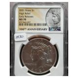 2021 PEACE SILVER DOLLAR - HIGH RELIEF - EARLY
