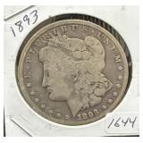 1893 MORGAN SILVER DOLLAR